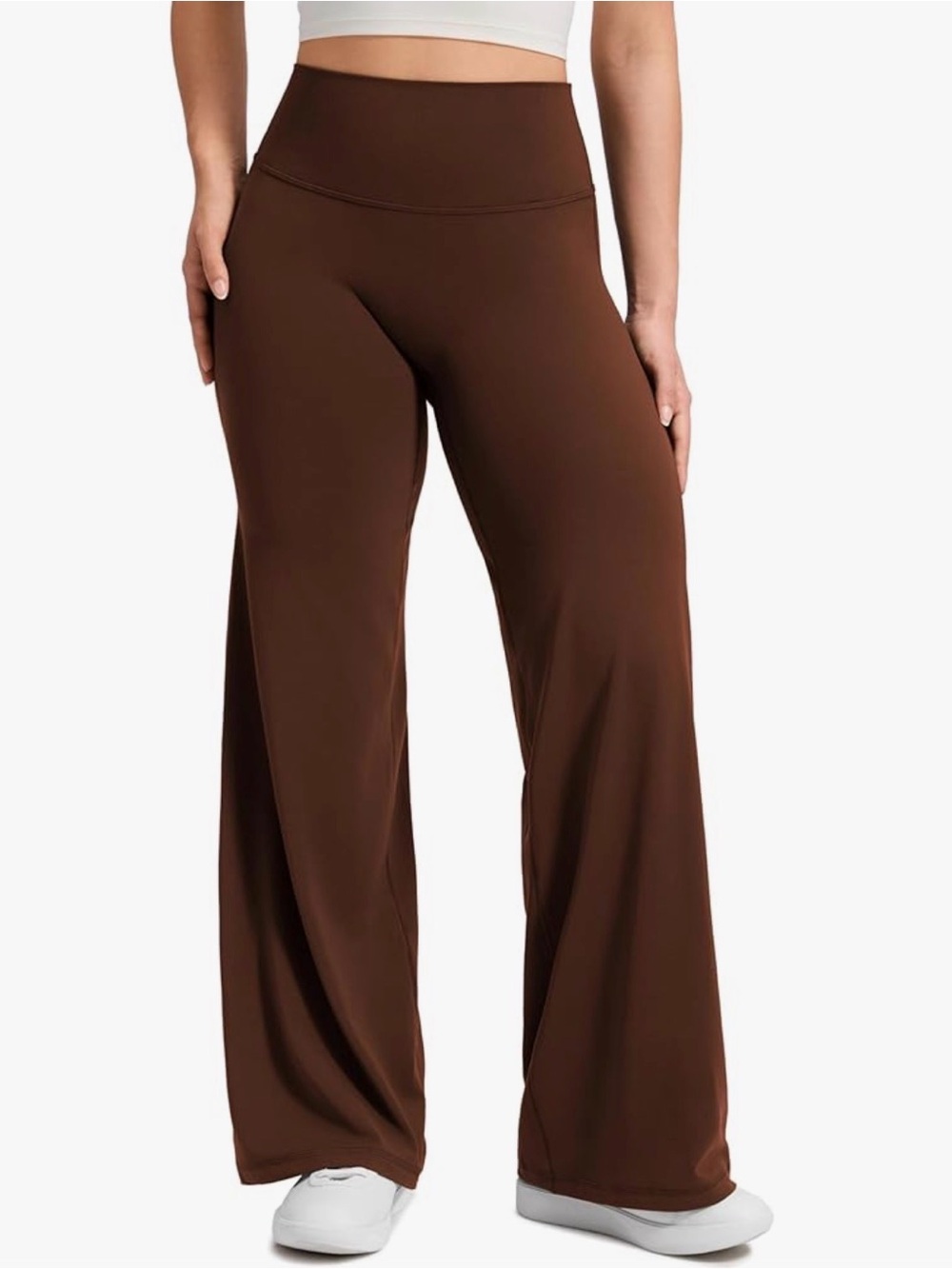 CRZ yoga Softretch no front seam highrise 30” pant brown nwt